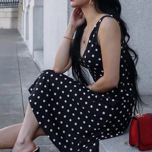 LOFT Blue and White V-Neck Sheath Dress - Picture 2 of 15